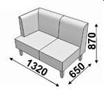 Диван 2х-местный, с левым подлокотником Диван 2х-местный, с левым подлокотником