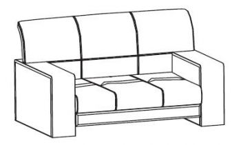 Диван двухместный (подлокотники - шпон, цвет - полосатый орех) Диван Леонардо - 2 DS-3 (ТА15)
