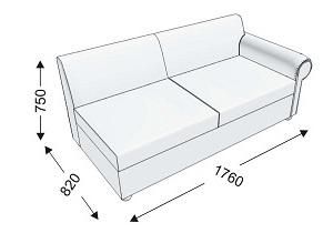 Диванная секция тройная с 1 подлокотником левым Диванная секция тройная с 1 подлокотником левым