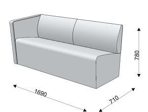 Диванная секция тройная с 1 подлокотником правым Диванная секция тройная с 1 подлокотником правым