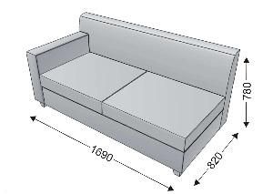 Диванная секция тройная с 1 подлокотником правым Диванная секция тройная с 1 подлокотником правым