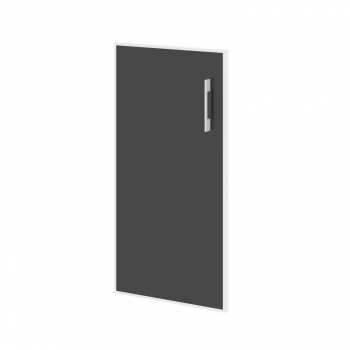 Дверь стекло в раме низкое Lacobel black, левая