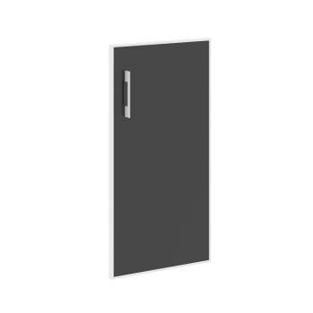 Дверь стекло в раме низкое Lacobel black, правая