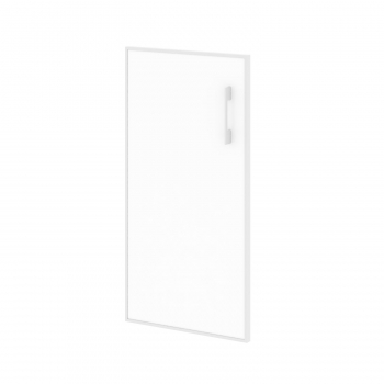 Дверь стекло в раме низкое Lacobel white, левая