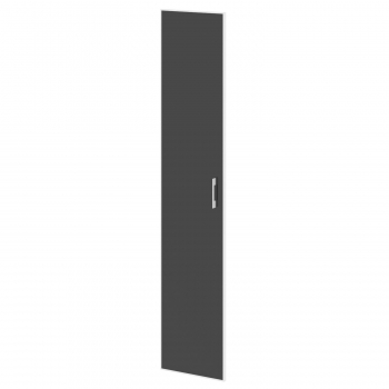 Дверь стекло в раме высокое Lacobel black, левая