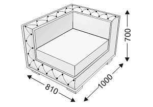 Кресло Кресельная секция с 1 подлок