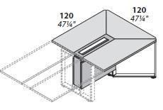 Модуль для стола переговоров, ножки хромированные 146683