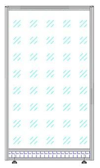 Остеклённый модуль (вставка ЛДСП внизу модуля h=110мм)  без поперечин