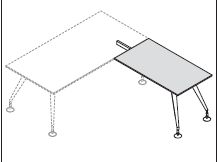 Приставка к столу, ножки крашенные 156323