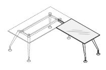 Приставка к столу, ножки крашенные