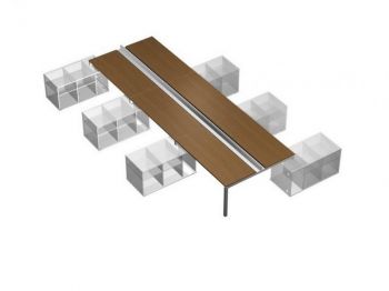Рабочая станция (6х160) с ProSystem на 6-ти опорных тумбах левых