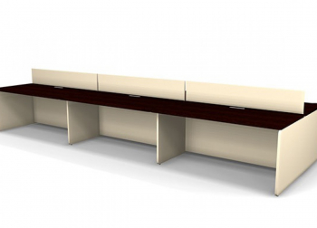Рабочая станция двусторонняя, симметричная, 6 мест, МДФ 48L420D2