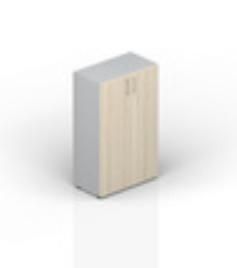 Шкаф 80х44х118см для документов (2 двери, 2 полки, ручки - хром) EMMS562