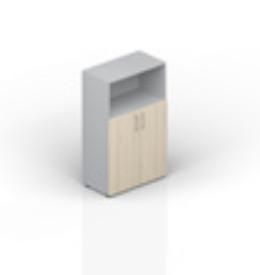 Шкаф 80х44х118см для документов (2 двери+ниша, 2 полки, ручки - хром) EMMS568