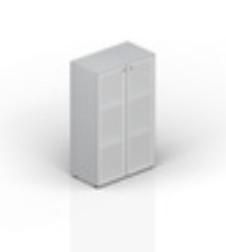 Шкаф 80х44х118см для документов (2 матовые стеклянные двери в раме, 2 полки, ручки - хром) EMMS564L