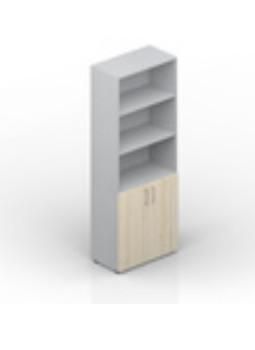 Шкаф 80х44х195см для документов (2 двери+ниши, 4 полки, ручки - хром) EMHS833