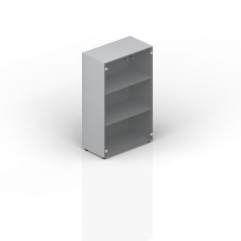 Шкаф для документов (2 стеклянные тонированные двери, 2 полки, ручки - хром) EMMS564TN