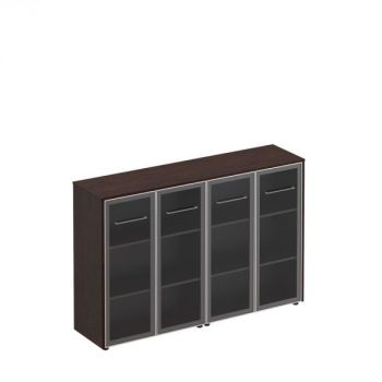Шкаф для документов со стеклянными дверьми (стенка из 2 шкафов) МЕ 323