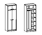 Шкаф комбинированный с антресолью Т-308
