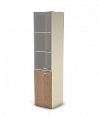 Шкаф MDF с прозрачным стеклом 5 уровней с замком, левый