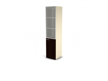 Шкаф MDF с прозрачным стеклом 5 уровней узкий, правый