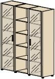 Стеллаж с дверями в алюминиевой рамке, стекло графит СФ-ТВТ-435510.2
