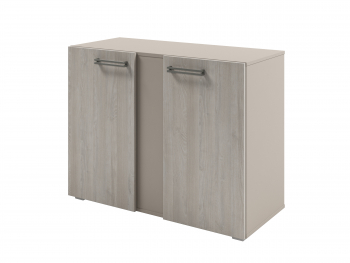 Стеллаж с планкой низкий с дверьми D-75