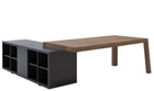 Столы для руководителя без передней панели и с приставным модулем глубиной 600 мм T012