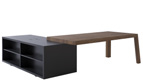 Столы для руководителя без передней панели и с приставным модулем глубиной 820 мм T014