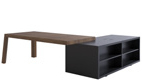 Столы для руководителя без передней панели и с приставным модулем глубиной 820 мм T015