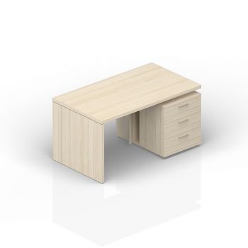 Стол на опорной тумбе 3 ящика (правый) NR180T3D