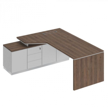 Стол на опорной тумбе левый эргономичный опора ДСП СИ 117 СИ 117