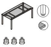 Стол переговорный с цельной столешницей S7375