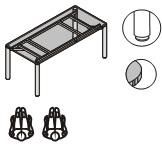 Стол переговорный с цельной столешницей S7166