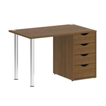 Стол письменный с тумбой (4 ящика, опоры хром) VR.SP-3-118.4