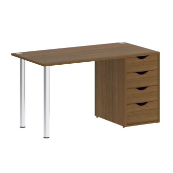 Стол письменный с тумбой (4 ящика, опоры хром) VR.SP-3-138.4