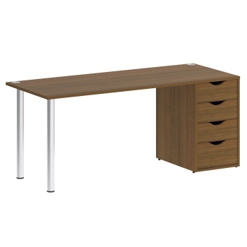 Стол письменный с тумбой (4 ящика, опоры хром) VR.SP-3-178.4