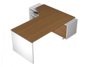 Стол руководителя эргономичный левый на опорной тумбе ВТ 138-3 БН