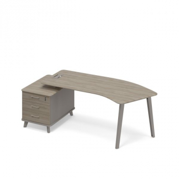 Стол руководителя эргономичный на опорной тумбе малой левый (тип 5) ТМ М1 129 МП ВЛ ВЛ ТМ М1 129 МП ВЛ ВЛ