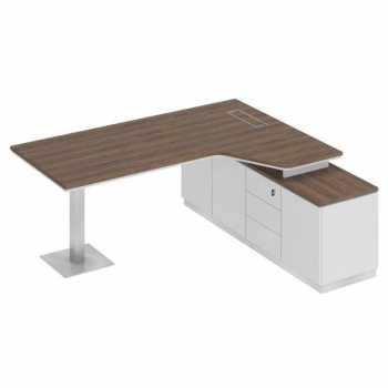 Стол руководителя эргономичный на опорной тумбе правый СИ 116 СИ 116