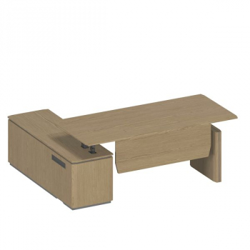 Стол руководителя на электроприводе на опорной тумбе правый ИН 139 ГР