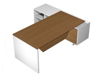 Стол руководителя прямой с экраном на опорной тумбе (левый/правый) ВТ 137-2 БН