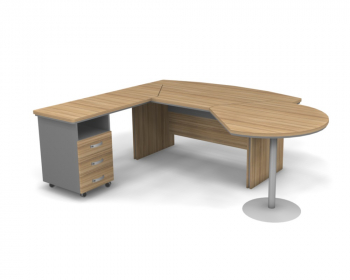 Стол руководителя угловой с брифингом, левый 8#08162