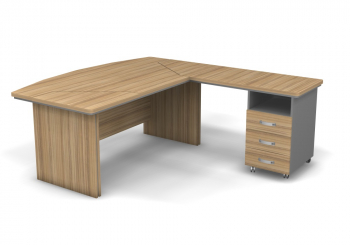 Стол руководителя угловой с тумбой, правый 8#11856