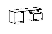 Стол с минибаром и тумбой Т-106