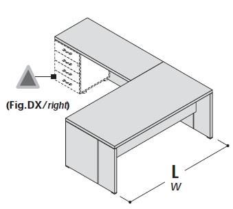 Стол с приставкой под тумбу, левый 155036
