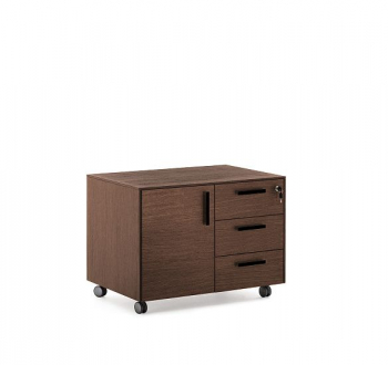 Тумба 3 ящика, 1 дверь ЭВКАЛИПТ МОРЕН/ЧЕРН 109 502 ECL 01