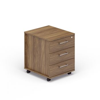 Тумба мобильная (3 ящика, стандартные колёсные опоры, ручки - хром) EMP3B