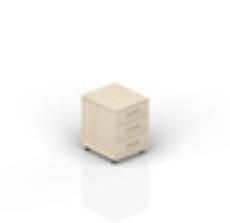 Тумба мобильная (3 ящика, стандартные колёсные опоры, ручки - хром) EMP3B