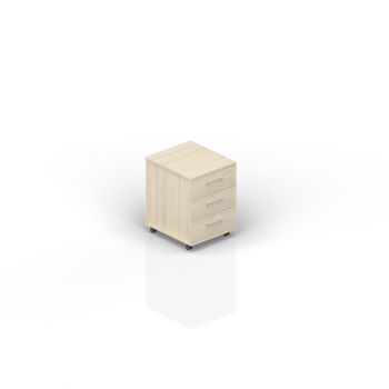 Тумба мобильная (3 ящика, усиленные колёсные опоры, ручки - алюминий) OMP3S